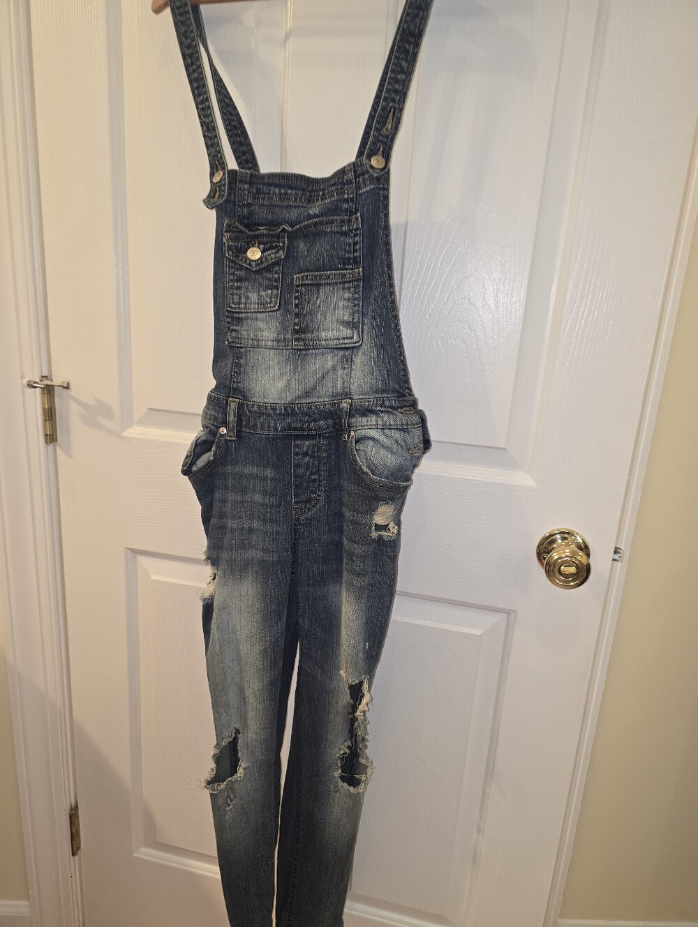 Almost Famous Denim Bib Overalls Juniors